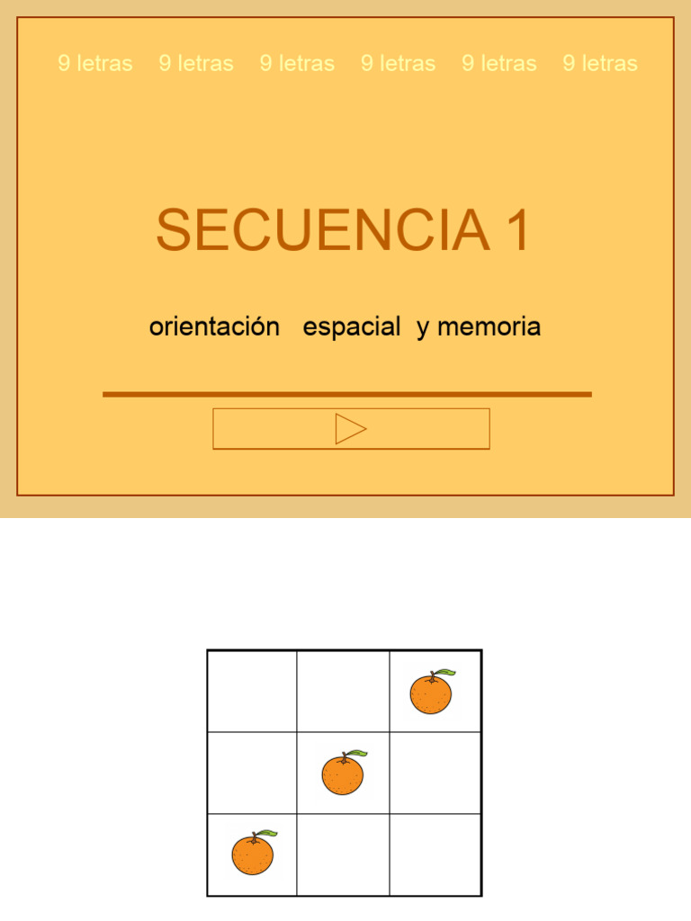 Ejercicio de Memoria y Orientación Espacial | PDF