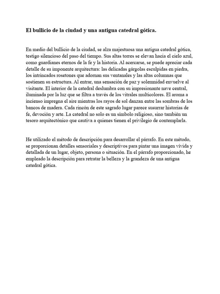 El bullicio de la ciudad y una antigua catedral gótica | PDF