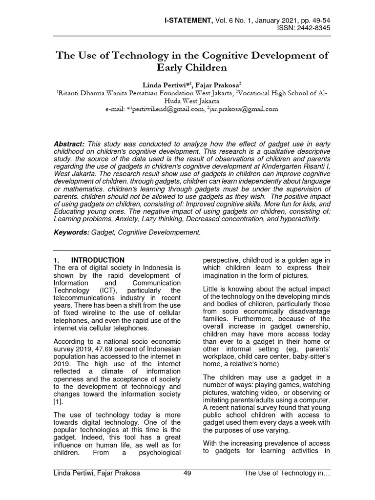 Impact of Gadgets on Early Childhood Cognition | PDF | Liberal Arts ...