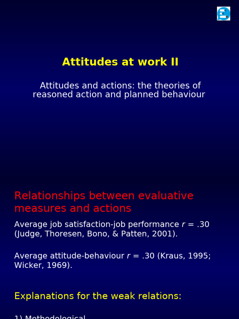 Workplace Attitudes and Behavior Theories | PDF | Attitude (Psychology ...