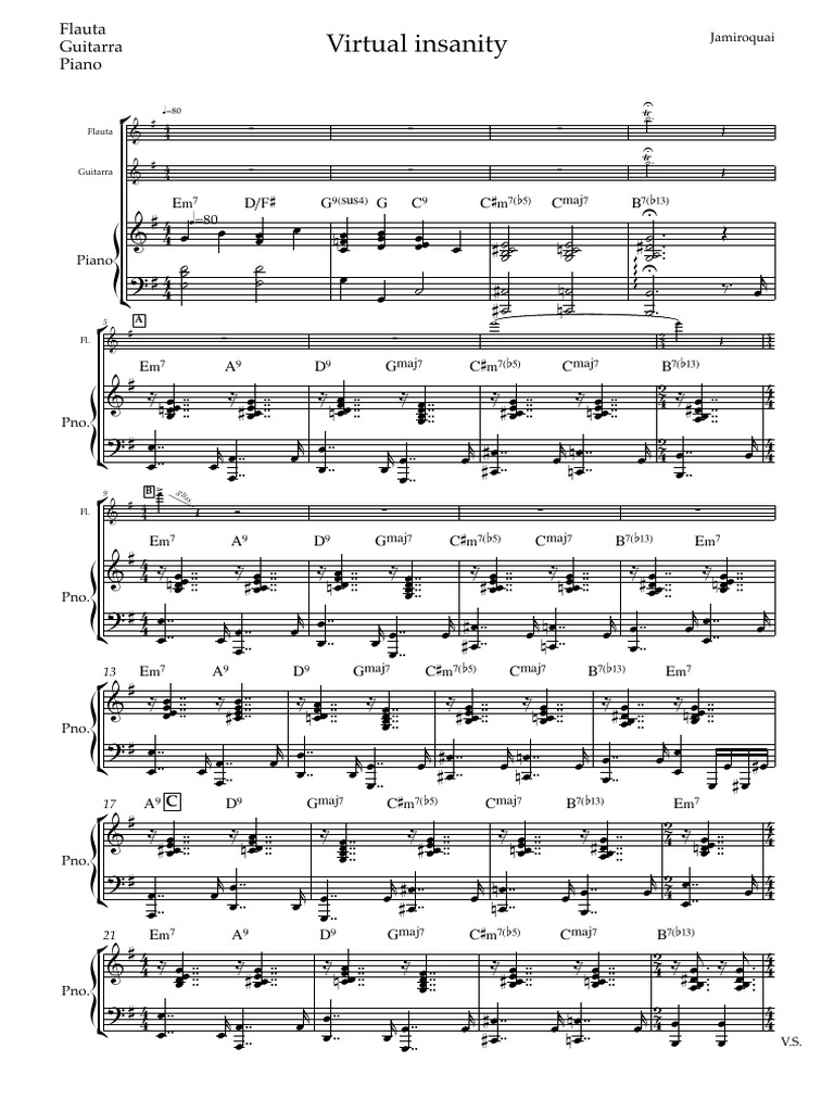 VirtualInsanityEm (Piano) | PDF | Alphabet latin