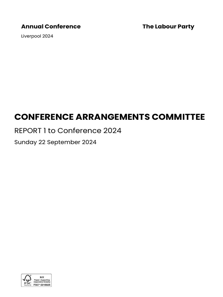 CAC Report for Labour Conference 2024 | PDF | House Of Commons Of The ...