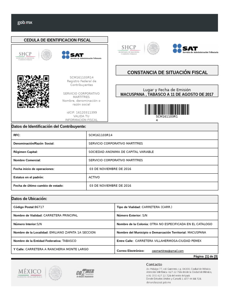 Identificación Fiscal de Martitres | PDF