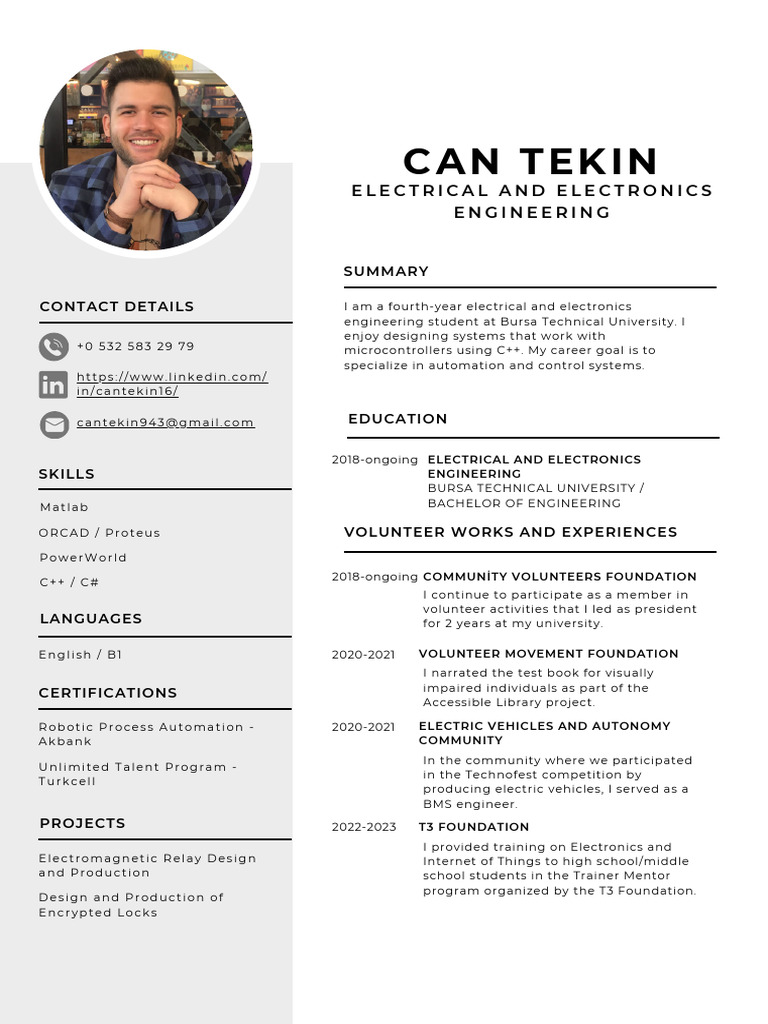 Electrical Engineering Student Profile | PDF | Electromagnetism ...