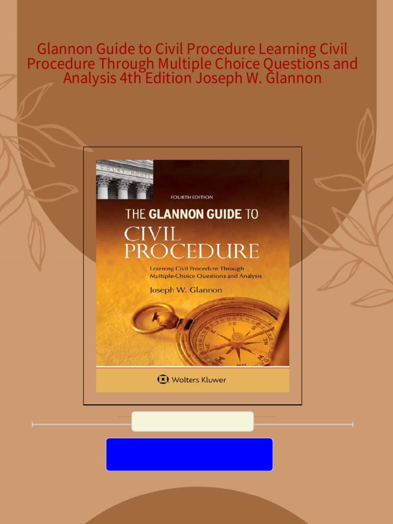 Instant download Glannon Guide to Civil Procedure Learning Civil ...