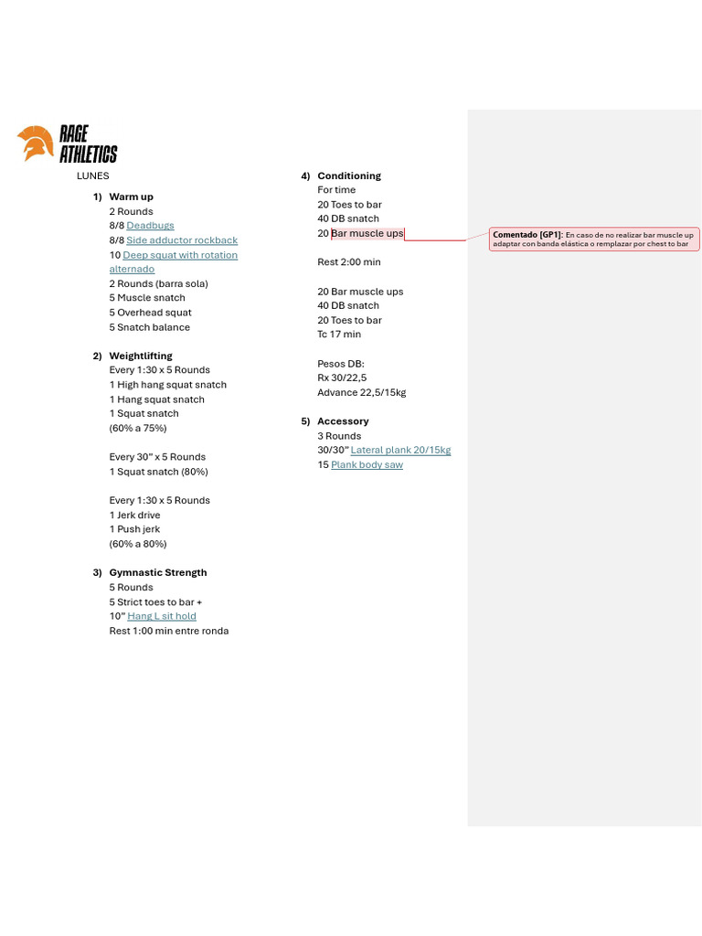 Weekly CrossFit Training Program | PDF | Athletic Sports | Physical ...