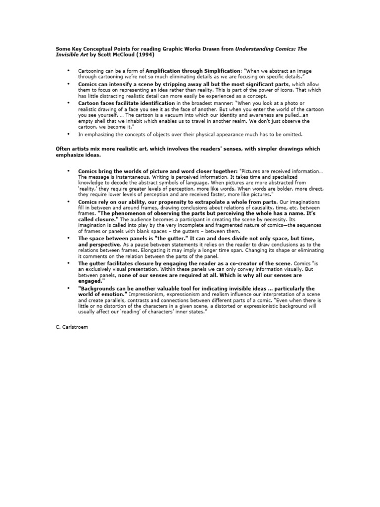 Key Concepts in Comic Art Analysis | PDF | Comics | Expressionism