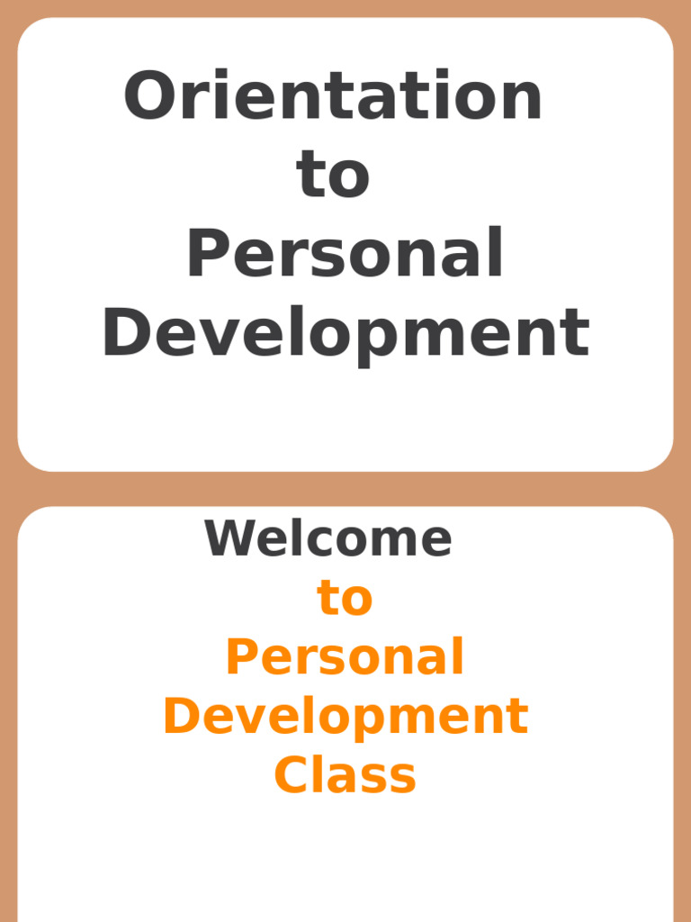 Personal Development Class Intro | PDF
