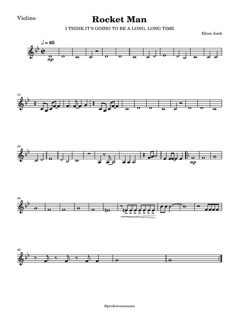 Elton John Rocket Man Sheet Music | PDF