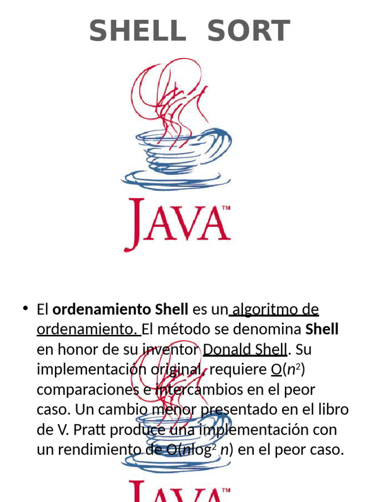 Algoritmo Shell Sort en Java | PDF | Informática teórica | Ciencias de ...