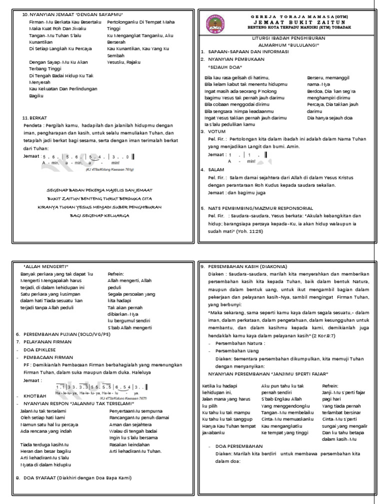 Liturgi Ibadah Penghiburan Ke 2 Pdf