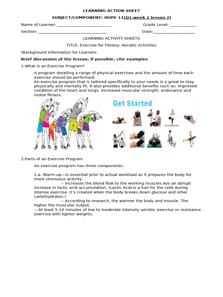 Aerobic Fitness Exercise Program Guide | PDF | Strength Training ...