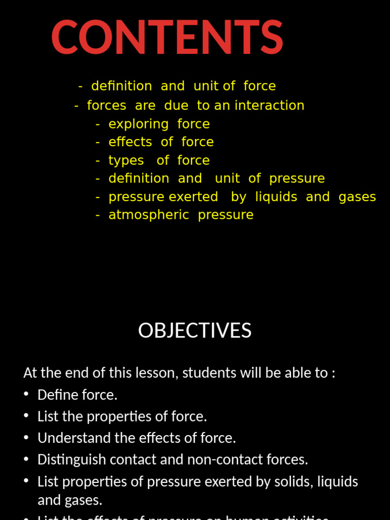 Force and Pressure Fundamentals | PDF | Force | Pressure