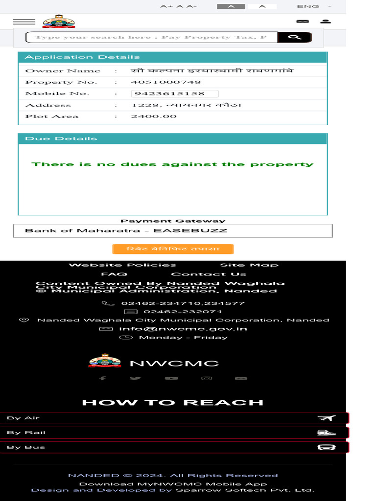 Nanded Waghala Property Tax Receipt Guide | PDF