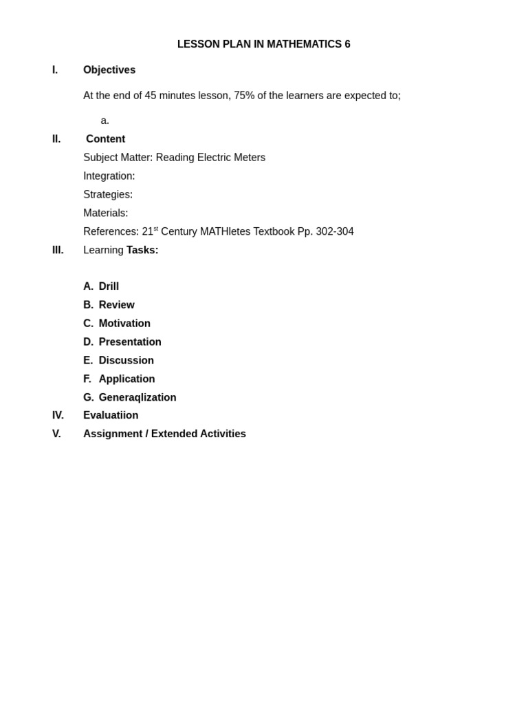 Math 6: Reading Electric Meters | PDF
