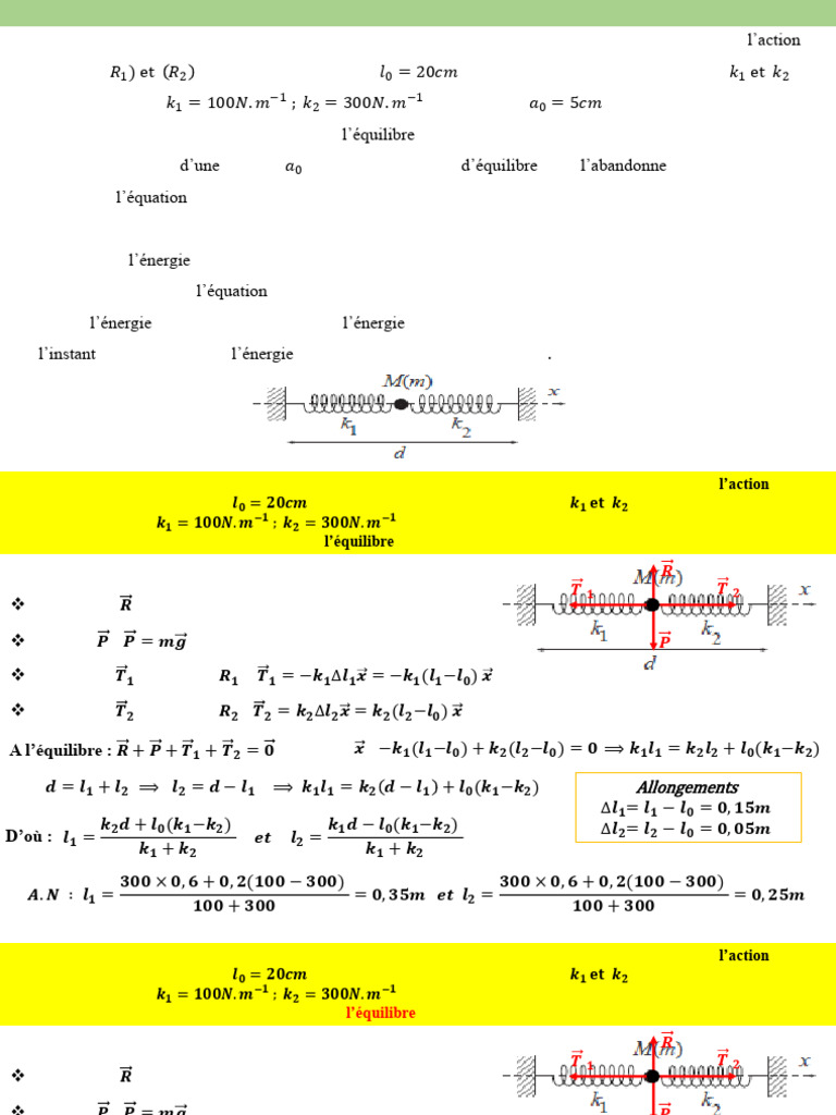 Oscillations de deux ressorts verticaux | PDF | Masse | Phénomène physique