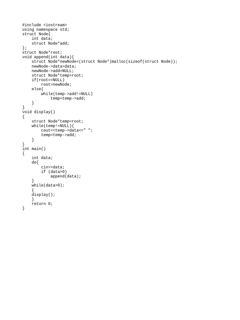 C++ Implementation of Singly Linked List | PDF
