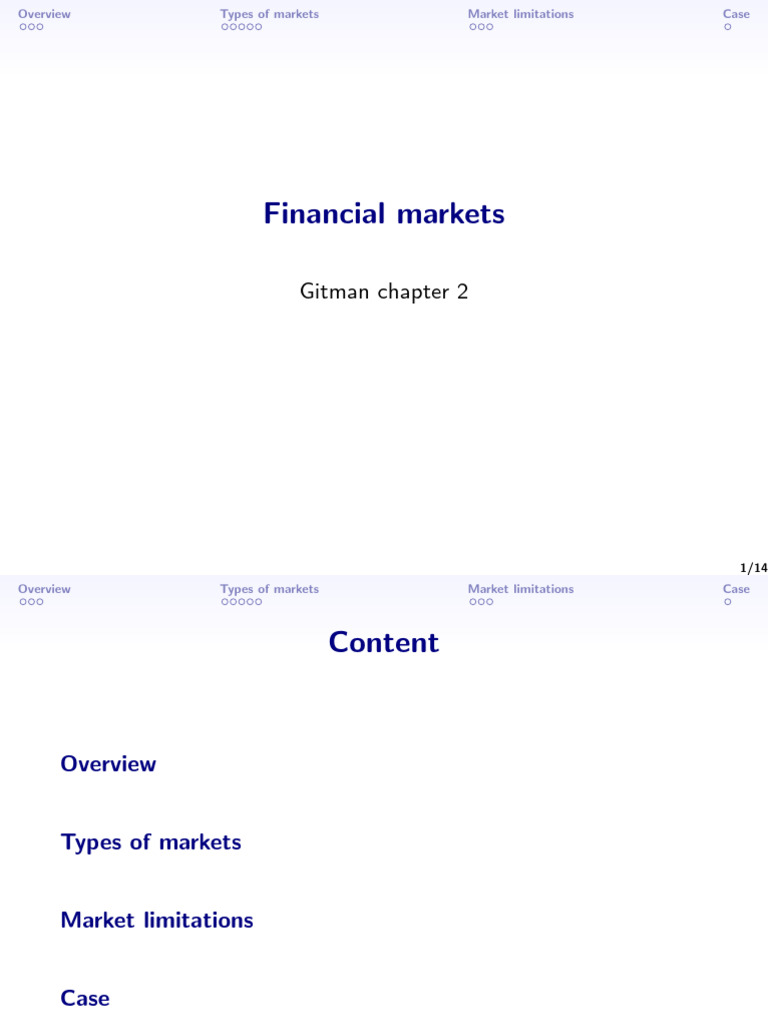 Finance Markets | PDF | Financial Markets | Money Market