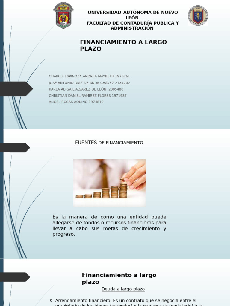 Fuentes de Financiamiento a Largo Plazo | PDF | Préstamos | Economias