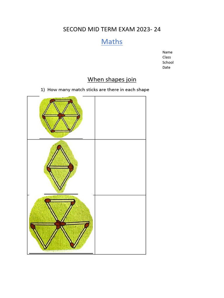 Mid Term Exam 2023-24: Maths Practice | PDF