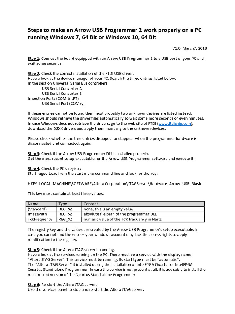 Arrow USB Programmer2-Troubleshooting Guide For WinOS | PDF | Windows ...