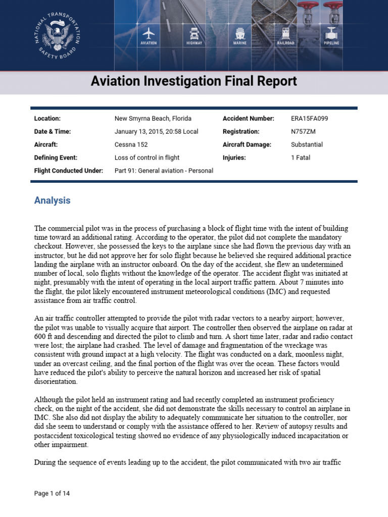 N757ZM Accident Investigation Report | PDF | Instrument Flight Rules ...
