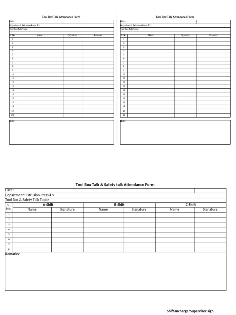 Tool Box Talk Training Format | PDF
