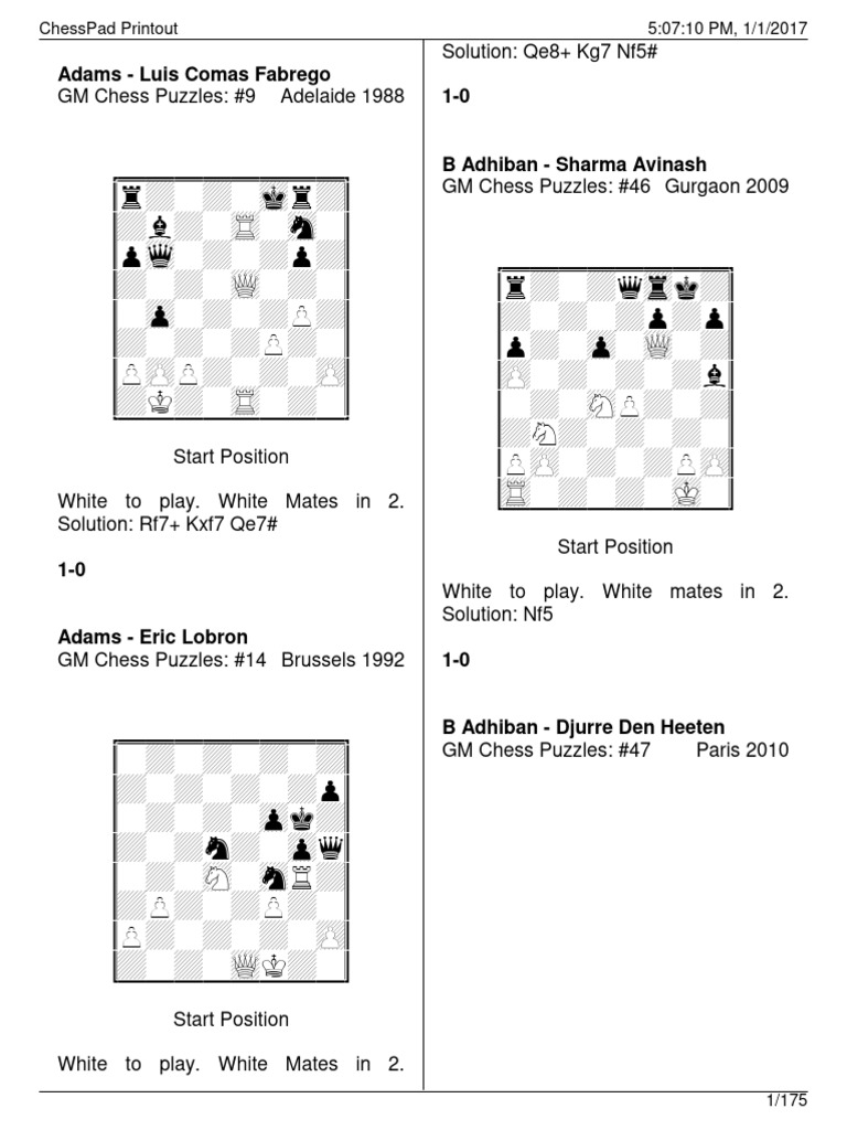 Mates in 2 | PDF | Abstract Strategy Games | Chess