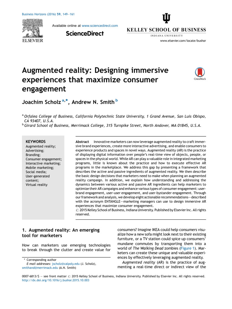 Augmented Reality Designing Immersive | PDF | Augmented Reality | Marketing