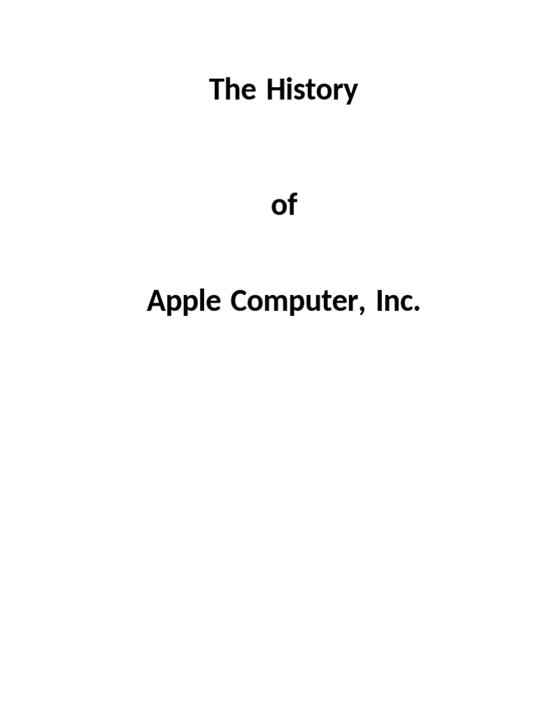 History of Apple Computer, Inc. | PDF | Apple Inc. | I Pod