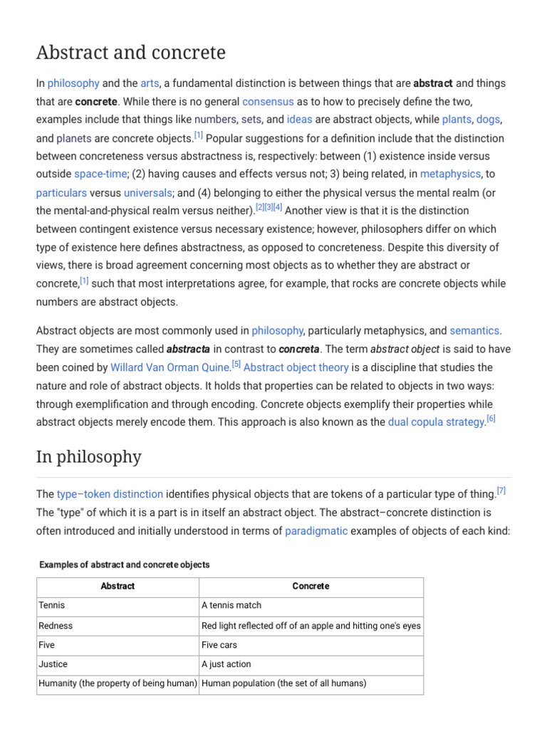 Abstract and Concrete - Wikipedia | PDF | Philosophical Theories ...