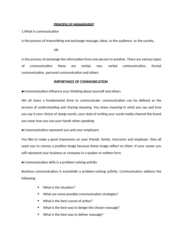 Principle of management 060840 pdf communication information