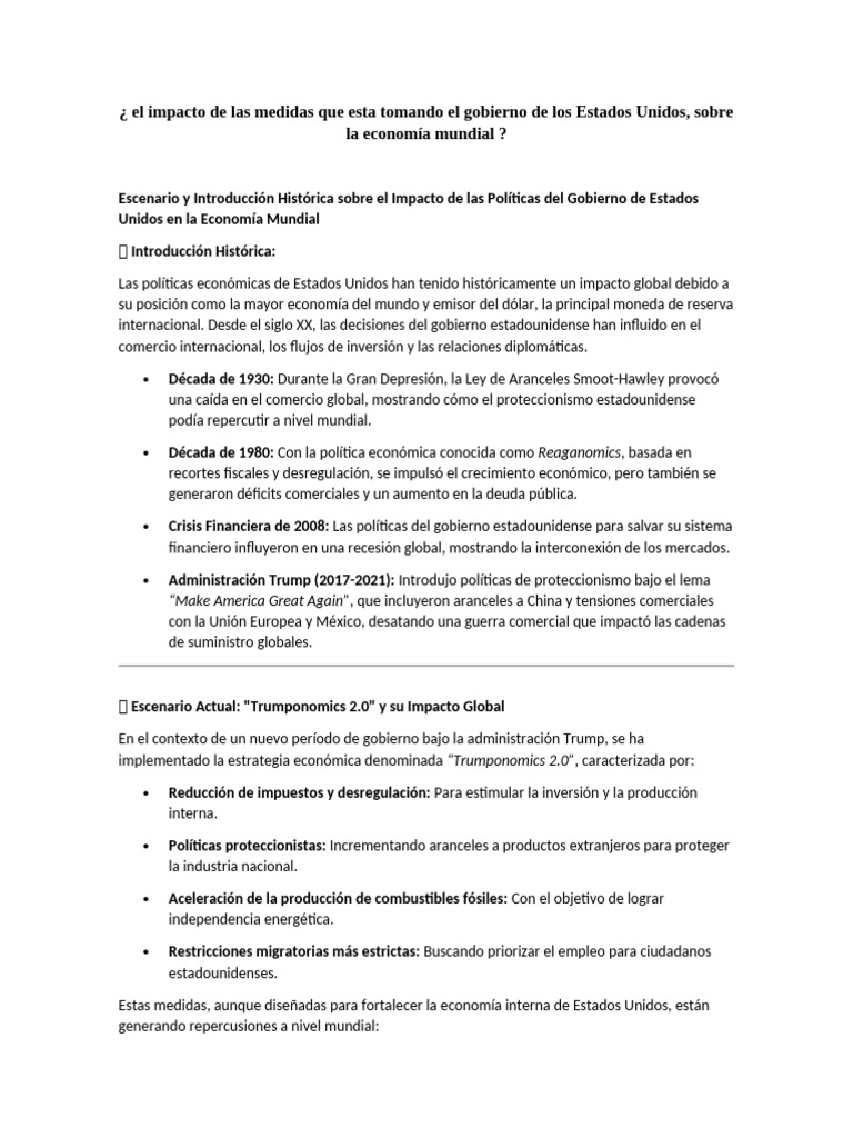 El Impacto de Las Medidas Que Esta Tomando El Gobierno de Los Estados ...