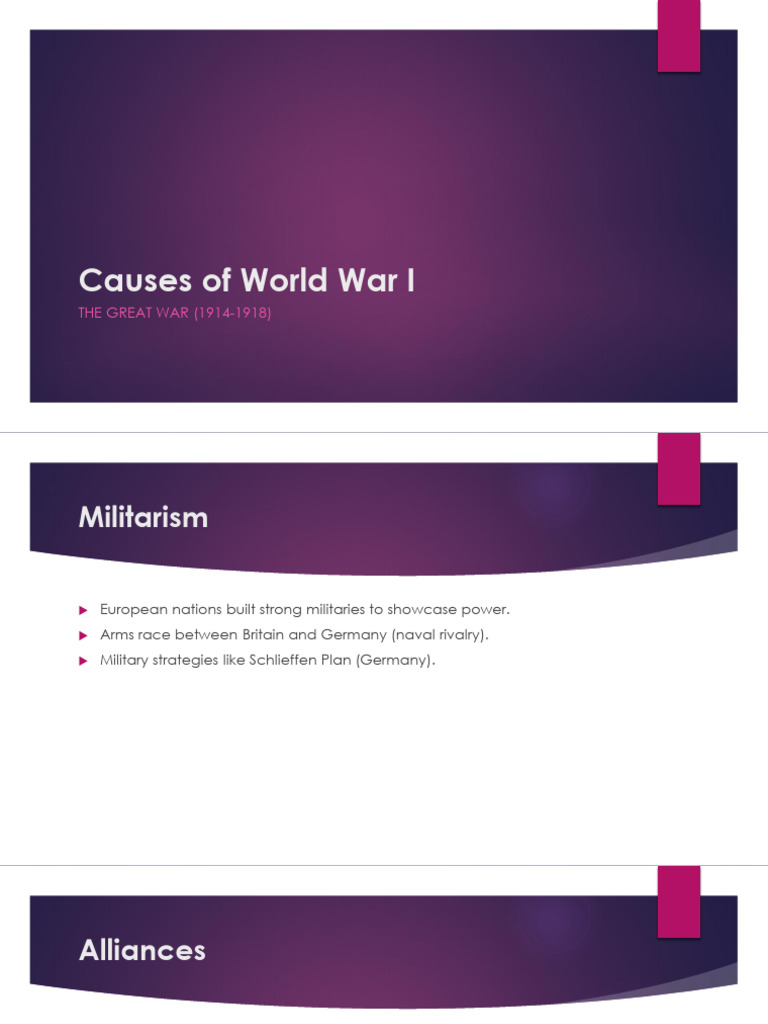 Causes of World War I Explained | PDF