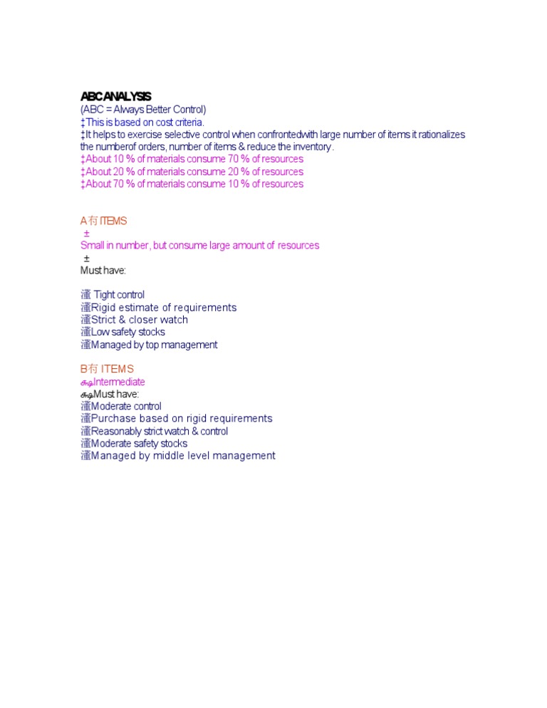 ABC Analysis | PDF | Finance & Money Management