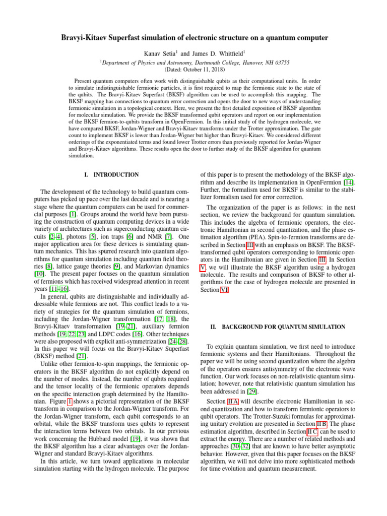 BKSF Algorithm for Quantum Simulation | PDF | Quantum Computing ...