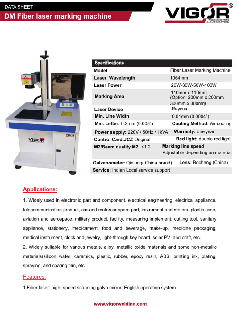 DM Fiber Laser Marking Machine | PDF | Laser | Optical Devices