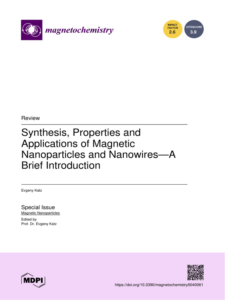 Magnetochemistry 05 00061 With Cover | PDF | Nanowire | Physical Chemistry