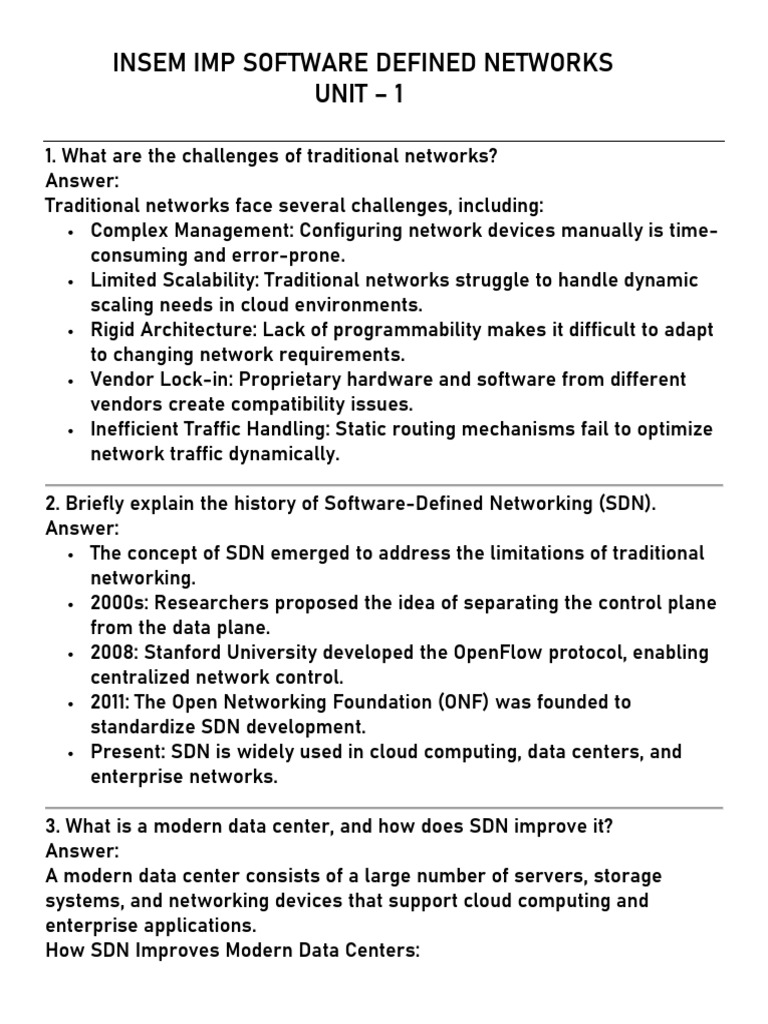 Challenges and Evolution of SDN | PDF | Computer Network | Computing