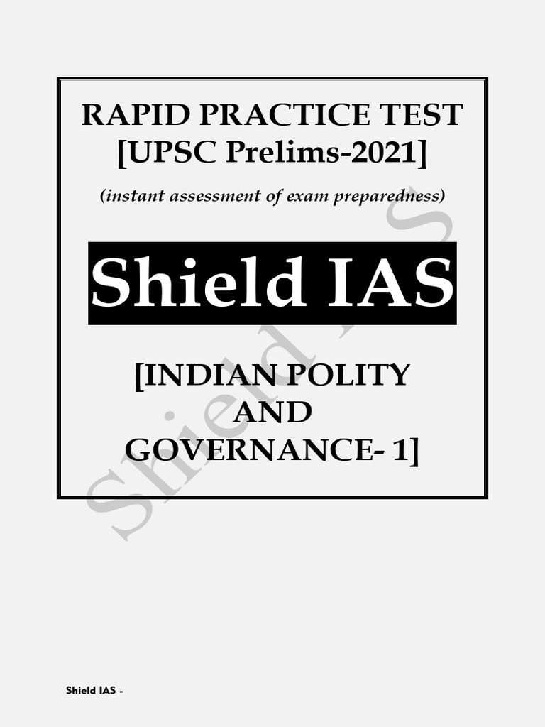 UPSC 2021 Indian Polity Practice Test | PDF | Government Of India | Justice