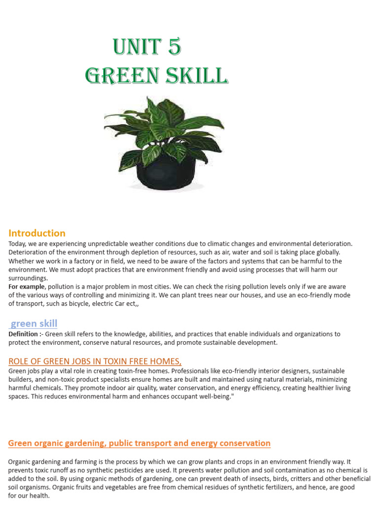 Understanding Green Skills for Sustainability | PDF | Green Job | Recycling
