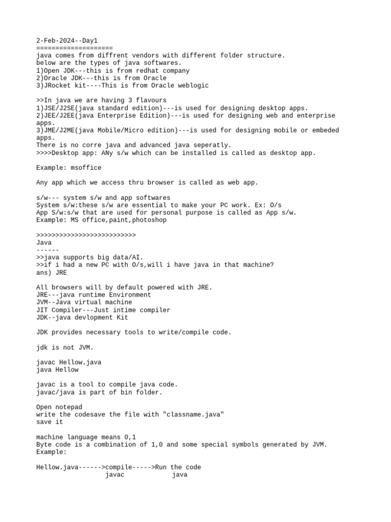 Java Software Types and Concepts Explained | PDF | Class (Computer ...