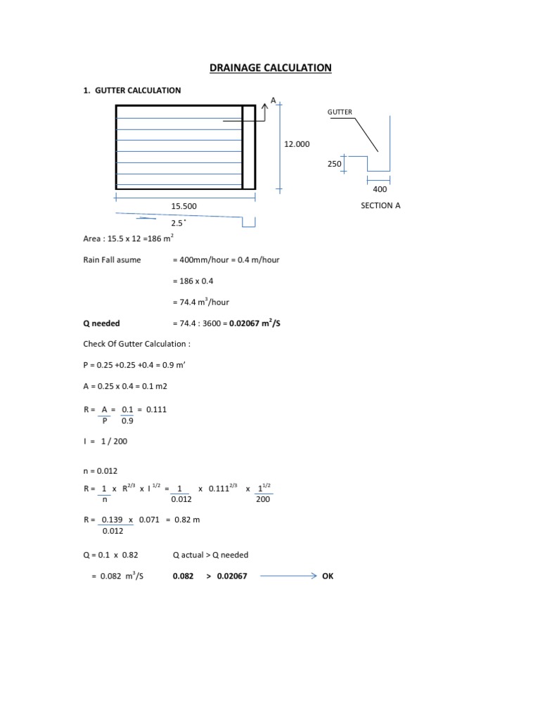 Drainage Calculation | PDF