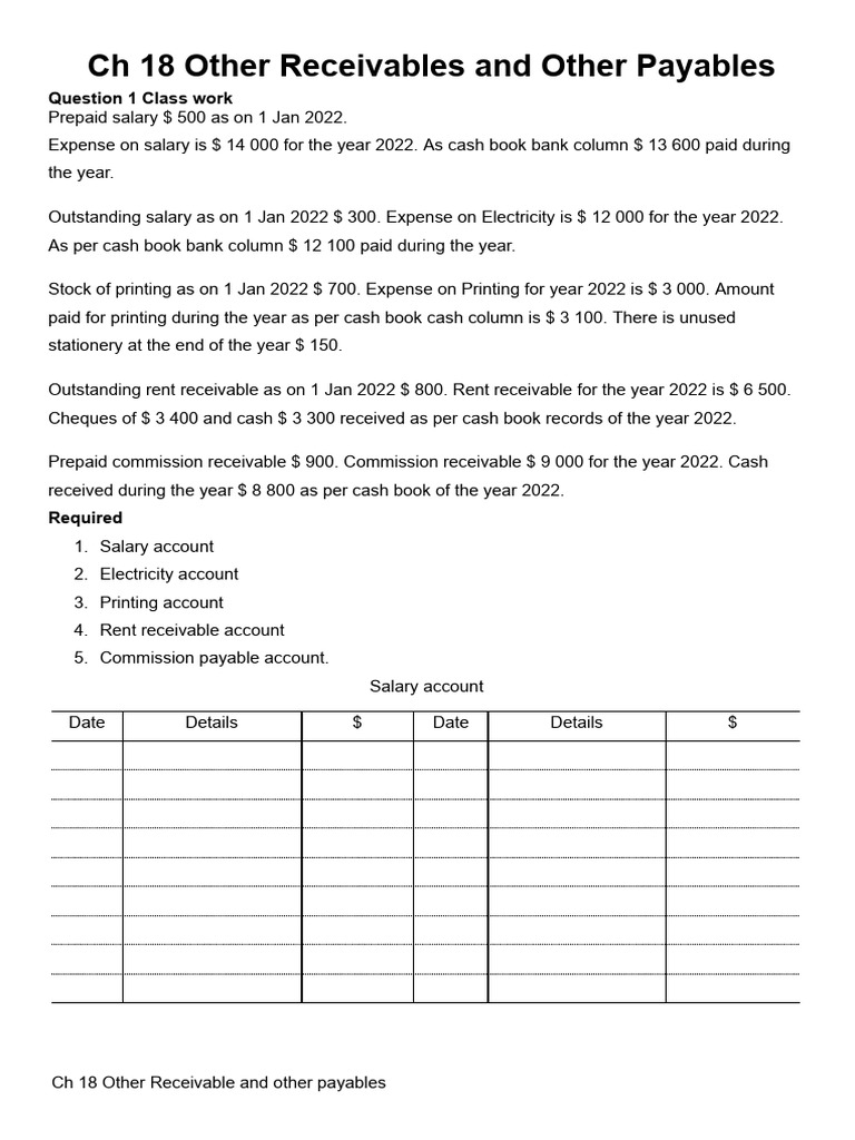 Ch18 Other Receiavble and Other Payables - 54-63 | PDF | Accounts ...
