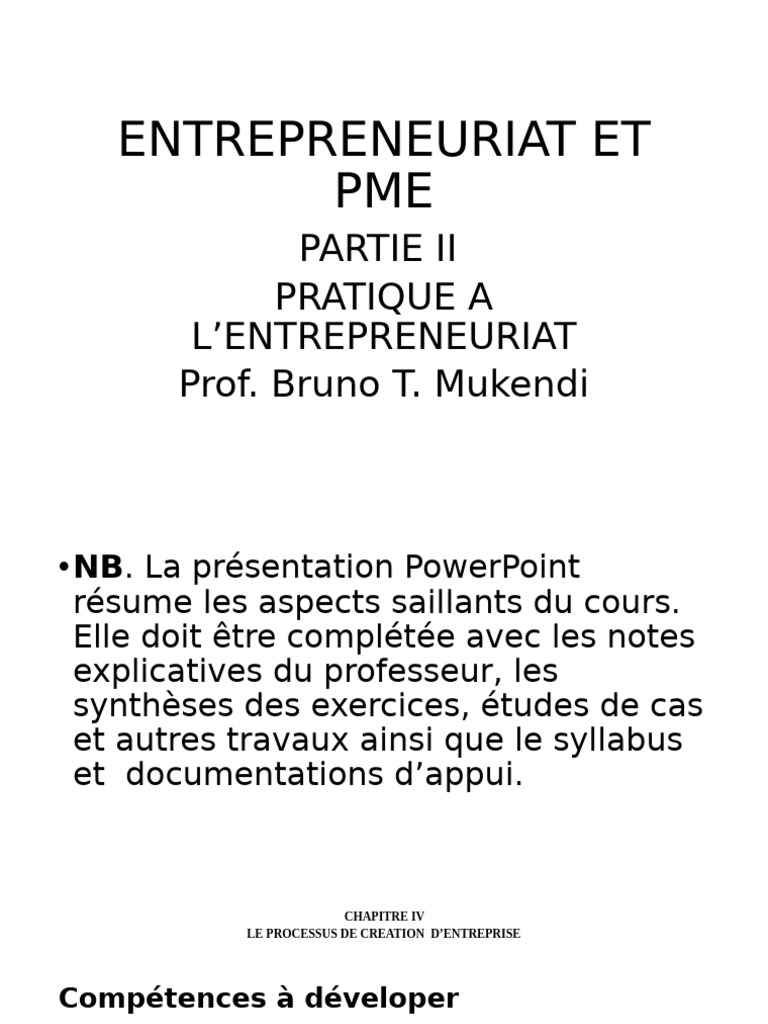 Création d'Entreprise : Guide Pratique PME | PDF | Plan d'affaires ...