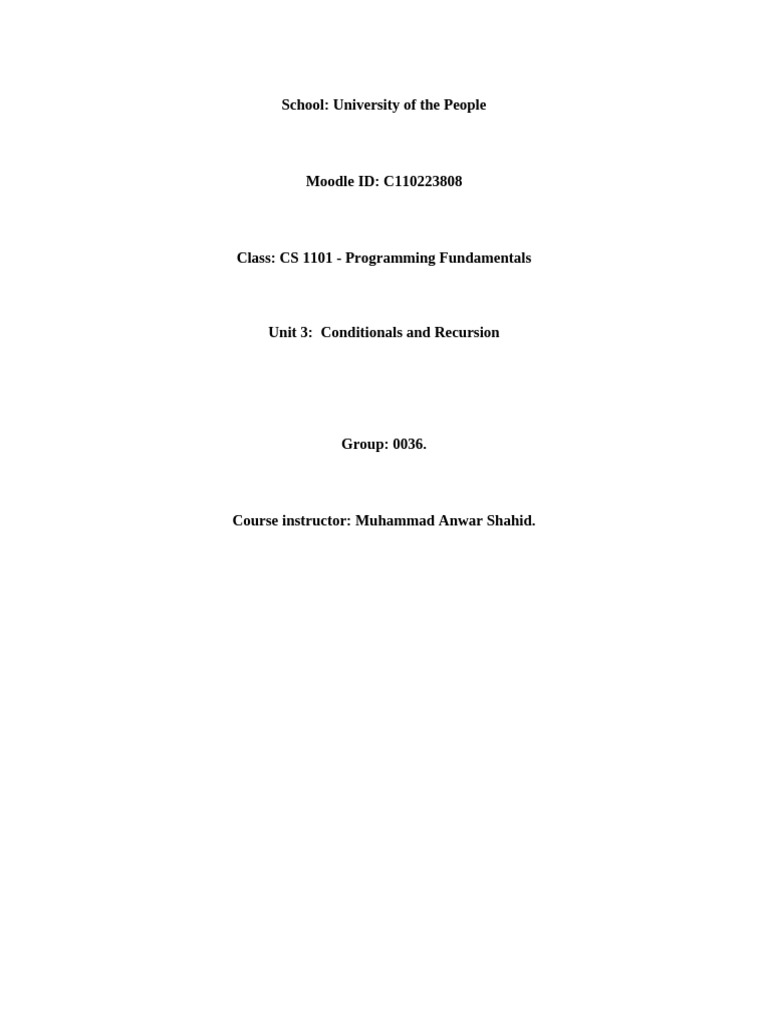 Unit 3 Programming Assignment Pdf Computer Engineering Computer