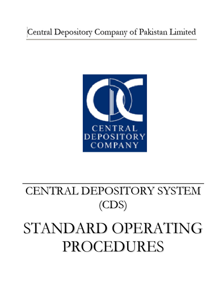 CDS Standard Operating Procedures | PDF | Securities (Finance ...