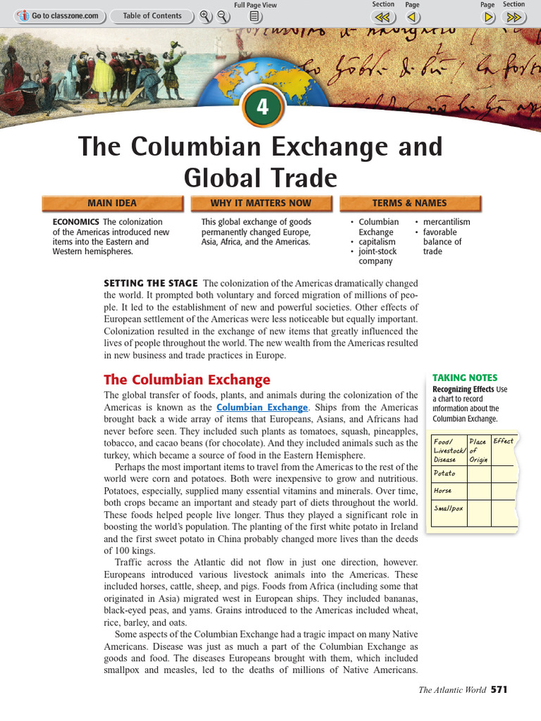 Impact of the Columbian Exchange | PDF | Mercantilism | European ...