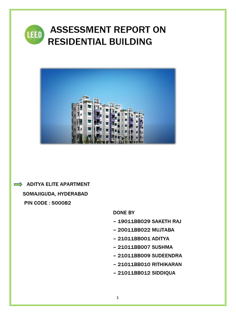 LEED Feasibility Study for Aditya Elite | PDF | Green Building ...