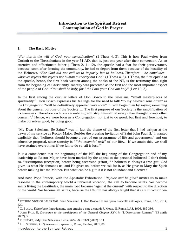 Introduction To The Spiritual Retreat | PDF | Saint Peter | Jesus